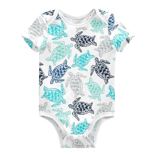 Ollabaky Unisex Baby Bodysuits Short-Sleeve Cotton Baby Clothes for Girls Boys 0-24 Months