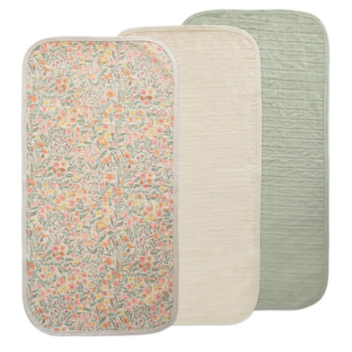 mushie Waterproof Changing Pad Liners | 100% Organic Cotton | Set of 3 (Check Combo)