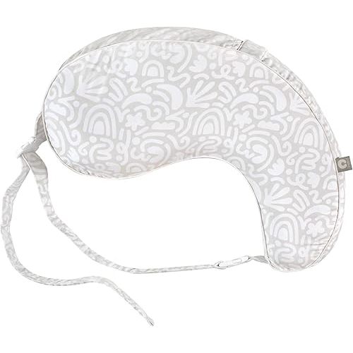 Boppy Uplift Nursing Pillow, Cream Retro Squiggles, Baby Reflux Pillow Designed to Help Reduce Spit-Ups for Breastfeeding, Bottle Feeding or Combo-Feeding, Comfortably Contoured for Feeding