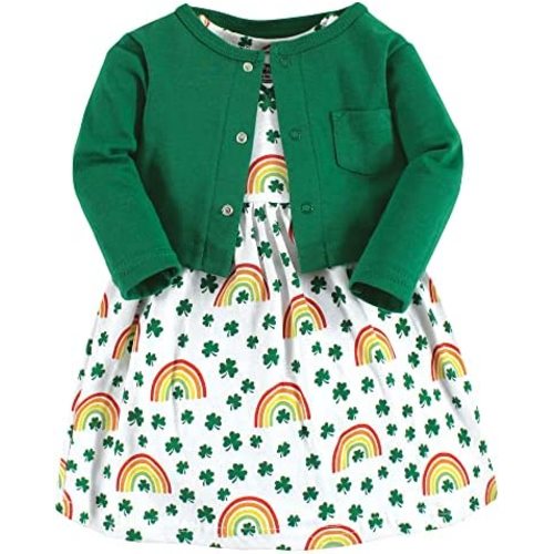 Hudson Baby Baby Girls' Cotton Dress and Cardigan Set