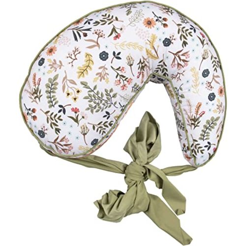 Boppy Anywhere Travel Nursing Pillow, Sage and Spice Floral, Plus Sized to Petite with Stretch Belt, Portable Nursing Pillow, Breastfeeding and Bottle-Feeding Support, Machine Washable