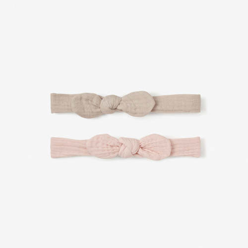 Organic Muslin Bow Headband Set Taupe/Blush 2PC
– Elegant Baby