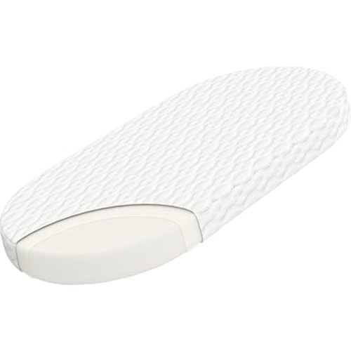 WELLZEE Oval Bassinet Mattress 30"x15", Fit for Dream On Me Karley, Dream On Me Lacy Portable, Delta Children Curve and Most Oval Moses Bassinet, 100% Breathable Cover, Water Resistant Linings