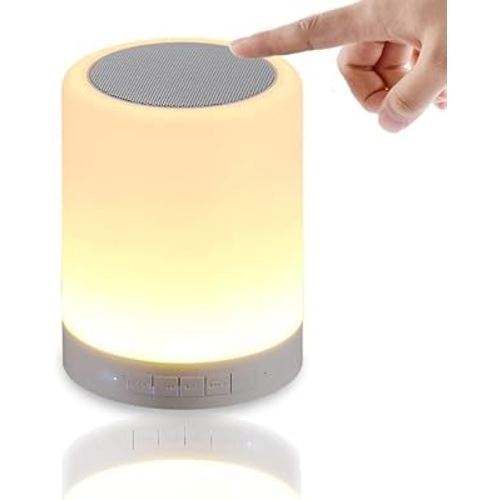 Portable Night Light Bluetooth Speaker Dimmable Warm Light & Multi-Color Changing Bedside Lamp Portable Speaker Birthday Gift for Friends, Teens, Kids, Women and Men, (Modela)