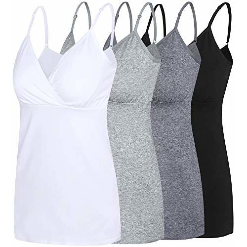 Nursing Tops Tank Shirt Cami Sleep Bra for Maternity and Breastfeeding