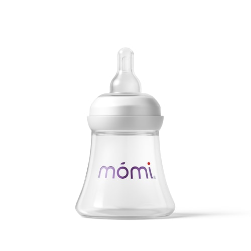 mōmi breast-like bottle, 5oz glass, purple or gray