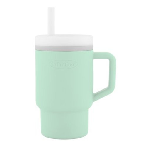 Infantino My 1st Tumbler – Adorable 9 oz. Training Cup with Toddler-Friendly Straw and Handle, Cool Mint