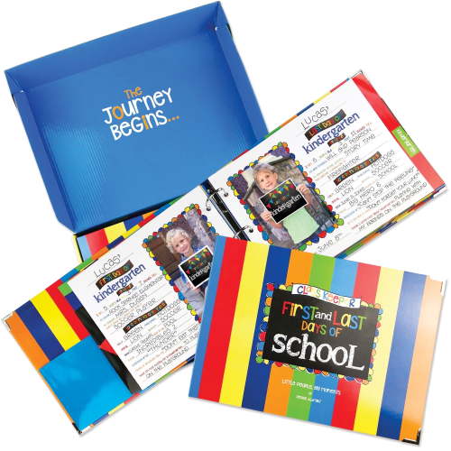 First Day & Last Day of School Memory Book Keepsake Album, Preschool thru College, (Class Keeper® - Primary Stripes)