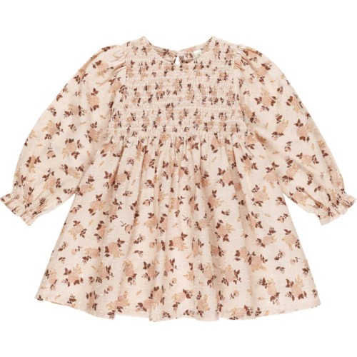 Baby Harvest Rose Long Sleeve Organic Cotton Dress, 3-6M, Shell
