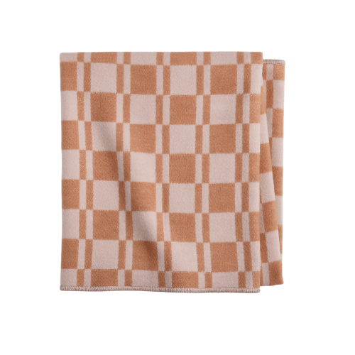 Modern Checkerboard Pink Organic Cotton Baby Stroller Blanket