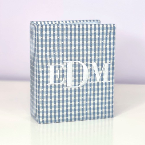 Baby Gingham Photo Album - fits 4 x6 photos // Small Hardbound Photo Album In Gingham Cotton // Baby Albums