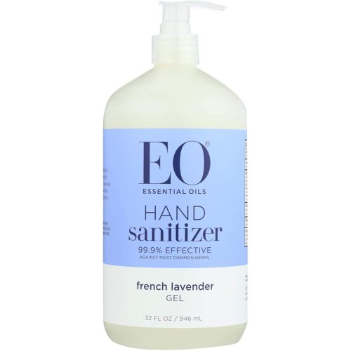 EO Hand Sanitizer Gel, 32 Ounce (Pack of 1), French Lavender, Organic Plant-Based, Botanical Extracts