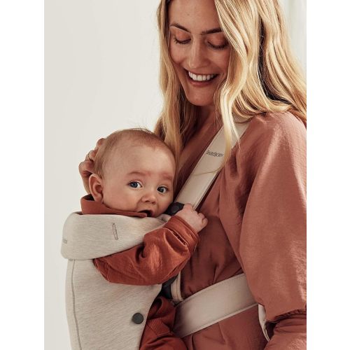 BabyBjörn Baby Carrier Mini, 3D Jersey, Light Beige - Off White - 3D jersey