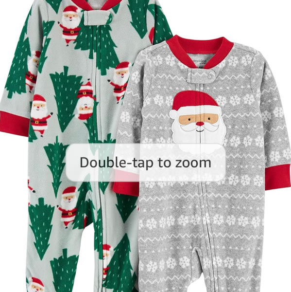Simple Joys by Carter's Baby In 2pk Fleece Snp Santa Trees
