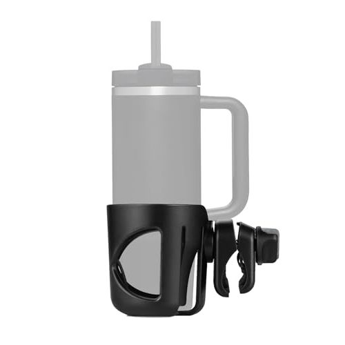 New Stroller Cup Holder for Stanley Quencher H2.0 (30 & 40 Oz. Models), Also Compatible with Stanley IceFlow (20 & 30 Oz. Models) - Black
