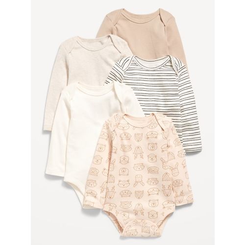 Unisex Long-Sleeve Bodysuit 5-Pack for Baby | Old Navy