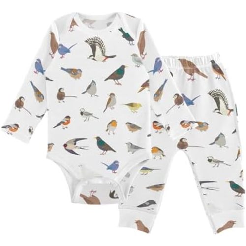 vvfelixl Baby Bodysuits Pants Sets Border Collie Dog Long Sleeve Baby Clothes For Boys Girls 0-24 Months Cow Pattern