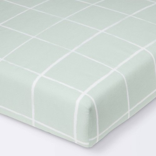 Fitted Crib Sheet - Cloud Island™ Mint Windowpane