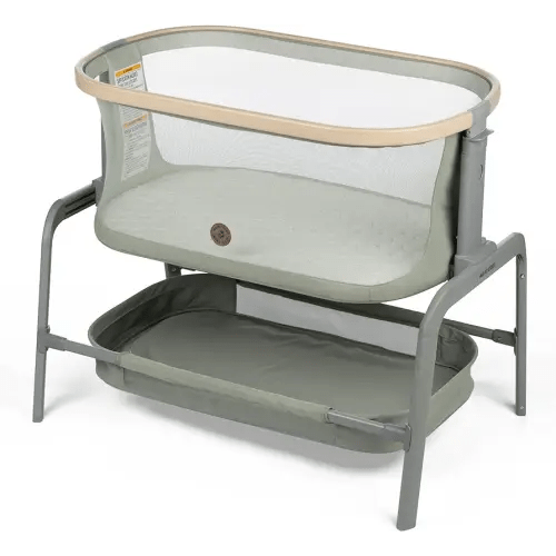 Maxi-Cosi Iora Bassinet Classic Green: Portable Baby Bassinet, Infant Bedside Sleeper Crib, Height Adjustable, Breathable Mesh, Large Storage Basket