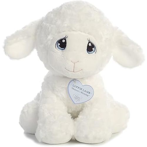Aurora® Inspirational Precious Moments™ Luffie Lamb Stuffed Animal - Cherished Memories - Enduring Comfort - White 12 Inches