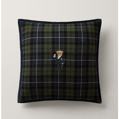 Tartan Polo Bear Throw Pillow