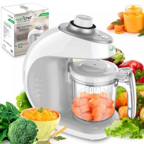 NutriChef 2-in-1 Digital Baby Food Maker & Steam Cooker (PKBFB18) - Modern Kitchen Style