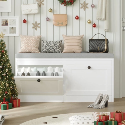 Latitude Run® 12 Pair Shoe Storage Bench & Reviews | Wayfair