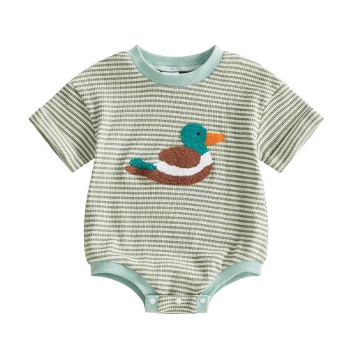 Mieeyali Newborn Baby Boy Western Outfit Mallard Duck Romper Bodysuit Country Farm Knit Bodysuit Hunting Clothes