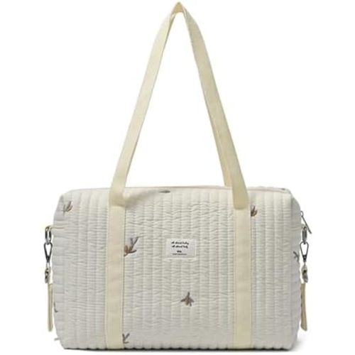 Quilted Cotton Cute Diaper Tote Bag for Moms Stroller Organizers Bag for Women Handbag Baby Nappy Mommy Bag