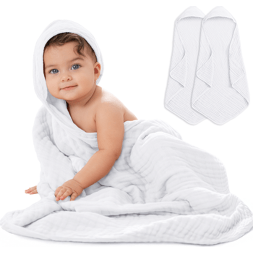 Hooded Baby Towels - 6 Layers, Pack of 2