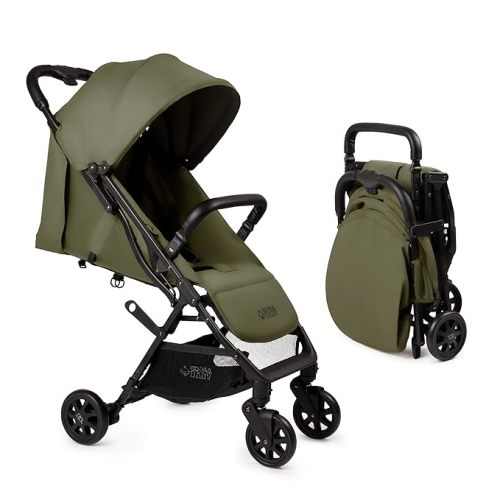 Lightweight Travel Stroller for Baby & Toddlers - Easy Fold & Compact Stroller with Canopy, Storage Basket, Multi-Position Recline & Convenient One-Hand Fold (Green)