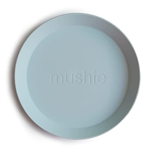 mushie Round Dinnerware Plates for Kids | Made in Denmark, Set of 2 (Powder Blue)