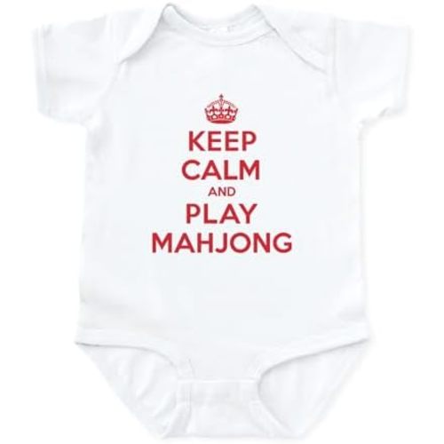 CafePress Keep Calm Play Mahjong Infant Bodysuit Cute Infant Bodysuit Baby Romper
