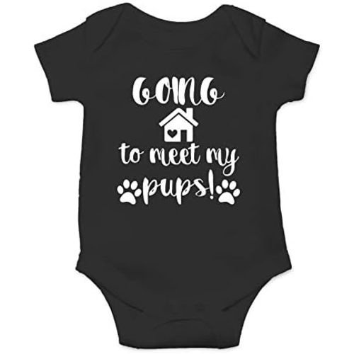 Going To Meet My Pups - Funny Baby Essentials Bodysuit - Newborn Boy Clothes Baby Girl Romper