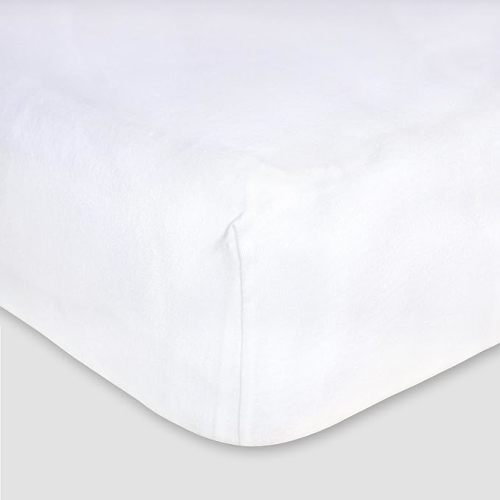 Burts Bees Baby Solid Fitted Crib Sheet Organic Cotton BEESNUG - Cloud White, Fits Unisex Standard Bed and Toddler Mattress, Infant Essentials, 28 x 52 x 5.5 Inch 1-Pack