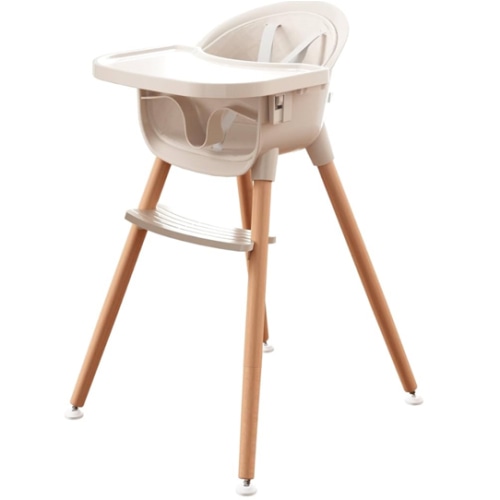 Fodoss 3-in-1 Wooden High Chair for Babies and Toddlers,Convertible Easy Clean Infant Highchair,Modern Design Silla para Comer De Bebe
