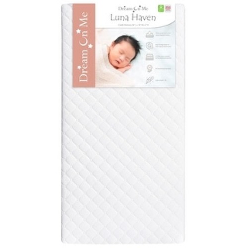 Dream On Me Vinyl and Foam Hypoallergenic Antimicrobial Cradle Mattress