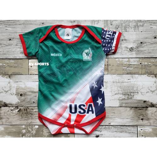 Mexico|USA Baby Jersey, soccer Jersey, Mexico|USA Body de bebé, Baby Jersey
