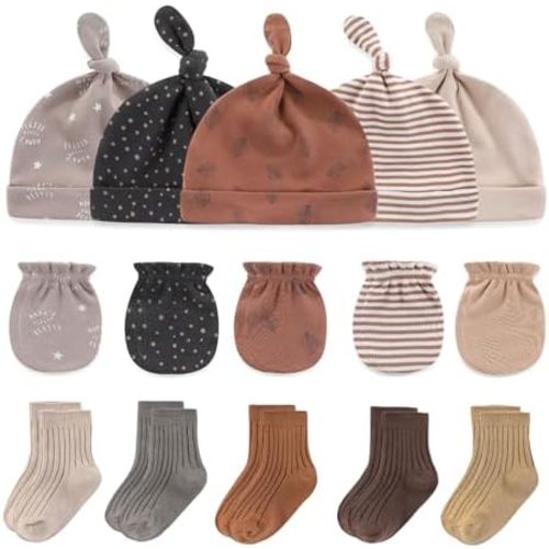 Baby Hats Mittens and Socks Set Cotton Newborn Hat Beanie Soft Infant Girls Boys Caps Gloves 0-6 month