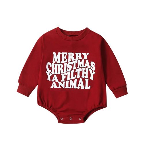 Baby Girl Boy Cute Letter Gingerbread Man Embroidered Sweatshirt Romper Infant Newborn Christmas Outfit