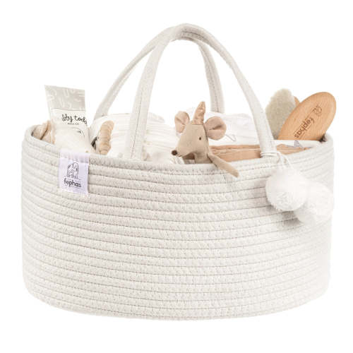 Rope Diaper Caddy- Off-white – Itty Bitty Bella