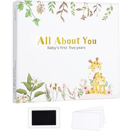 Baby Memory Book first 5 years journal, Baby Album incl Inkless Touchpad for Prints, Baby Books for New Parents keepsake, Baby Record Books from Birth, Baby Book Keepsake, Pregnancy Journal