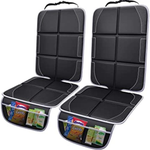 Gimars XL Thickest 5-Layer EPE Car Seat Protector for Child Car Seat and Pet, 2 Pack Large Waterproof 600D Fabric Carseat Protector Car Seat Cover with 2 Mesh Pockets for SUV Sedan Truck Leather Seat