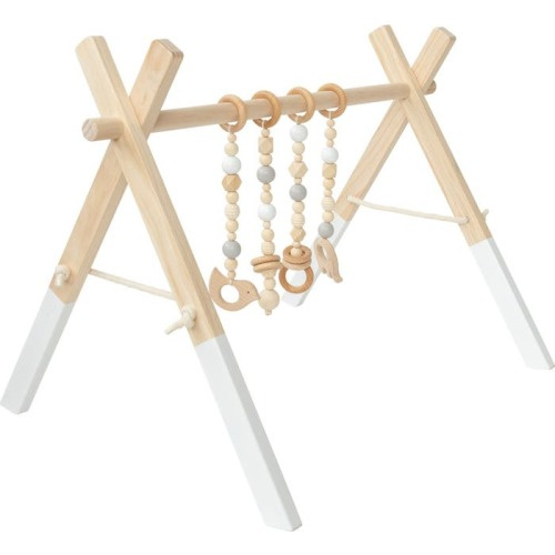 Poppyseed Play Wooden Baby Gym, Gray