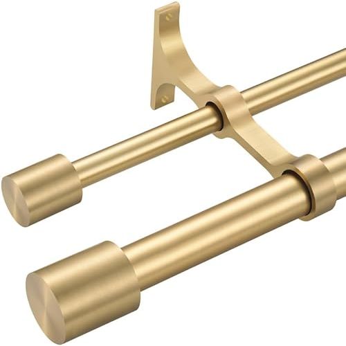 Warm Gold Double Curtain Rods 28-48"