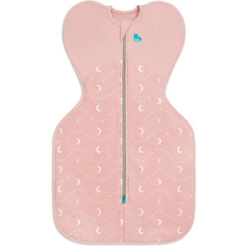 Love to Dream Swaddle UP, Baby Sleep Sack, Self-Soothing, Longer Sleep, Snug Fit Helps Calm Startle Reflex, New Born Essentials for Baby, Suitable for All Seasons, 8-13 lbs, Pink Moon Back