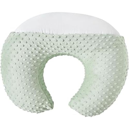 Nursing Pillow and Positioner Breastfeeding and Bottle Feeding, Propping Baby, Tummy Time, Sitting Support, with Removable Polyester Cover, dots Fabric, for Baby Boy Girl(Bay)