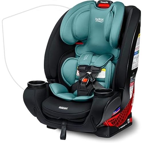 Britax One4Life Convertible Car Seat, 10 Years of Use from 5 to 120 Pounds, Converts from Rear-Facing Infant Car Seat to Forward-Facing Booster Seat, Machine-Washable Fabric, Jade Onyx