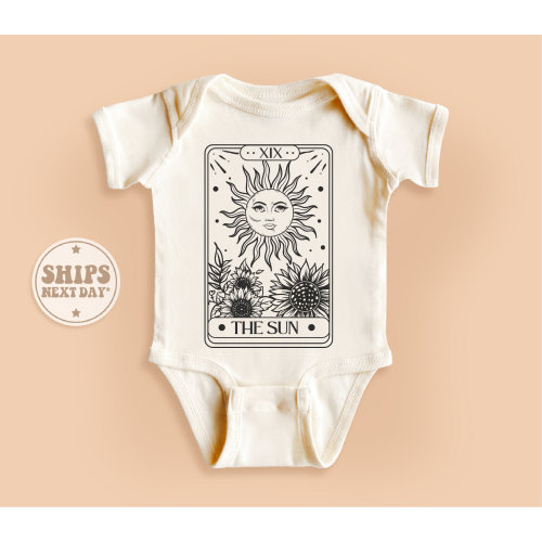 The Sun Baby Onesie®, Spiritual Baby Bodysuit, Celestial Baby Onesie®, Moon Child Onesie®, Retro Natural Kid Gift #TLC02032