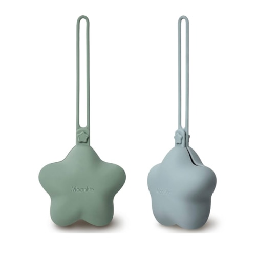 Moonkie Silicone Pacifier Holder Case, Cute Portable Pacifier Storage Case, 2 Pack